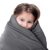 LUNA Weighted Blanket (5 lbs - 36x48 - Twin Size) – Organic Cooling Cotton & Premium Glass Beads – Heavy Cool Weighted Blanket – Dark Grey