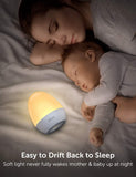 VAVA VA-CL006 Night Lights for Kids with Stable Charging Pad, ABS+PC Bedside Lamp for Breastfeeding, Touch Control&Timer Setting, White