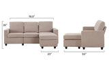 HONBAY Convertible Sectional Sofa Couch, L-Shaped Couch with Modern Linen Fabric
