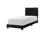 Crown Mark Upholstered Panel Bed in Black, Twin