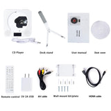 Portable Bluetooth DVD/CD Player, Wall Mountable CD DVD Player HDMI Built-in HiFi Speakers