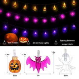 Halloween Lights Outdoor Halloween String Lights 3Pack 29.6ft 60 LED Pumpkin Spider Bat