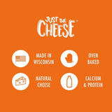 Just The Cheese Bars, Crunchy Baked Low Carb Snack Bars - 100% Natural Cheese. High Protein and Gluten Free, Aged Cheddar, Pack of 12