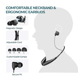 Mpow Jaws Upgraded Gen5 Bluetooth Headphones 18H Playtime, V5.0 Wireless Neckband Headphones, Bluetooth Headset Magnetic Earbuds, Call Vibrate  Black