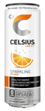 CELSIUS Sparkling Orange Fitness Drink, ZERO Sugar, 12oz. Slim Can, 12 Pack