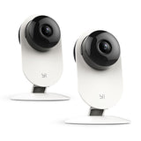 YI 2pcs Home Camera, 720p Wireless IP Security Surveillance System with Free Motion Alerts Cloud 6-Seconds Clips, Night Vision, Baby Monitor