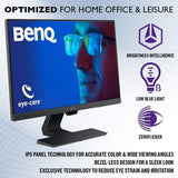 BenQ 24 Inch IPS Monitor | 1080P | Proprietary Eye-Care Tech | Ultra-Slim Bezel | Adaptive Brightness for Image Quality | Speakers | GW2480