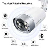 Outdoor Security Camera, Wireless IP66 Waterproof 1080p IP Cam 2.4G Night Vision Surveillance System with 4 Lamps, Two-Way Audio, Motion Detection