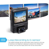 Uber Dual Lens Dash Cam Built-in GPS in Car Dashboard Camera Crosstour 1080P Front and 720P Inside with Parking Monitoring, Infrared Night Vision