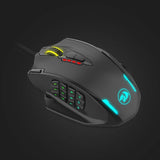 Redragon M908 Impact RGB LED MMO Mouse with Side Buttons Laser Wired Gaming Mouse with 12,400DPI, High Precision, 19 Programmable Mouse Buttons