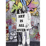Faicai Art Banksy Graffiti Street Art Paintings 'Art is All Over ' Wall Art Canvas Prints Posters
