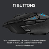 Logitech G502 Lightspeed Wireless Gaming Mouse with Hero 16K Sensor, PowerPlay Compatible, Tunable Weights and Lightsync RGB
