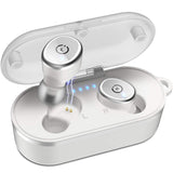 TOZO T10 Bluetooth 5.0 Wireless Earbuds with 【Wireless Charging Case】 IPX8 Waterproof TWS Stereo Headphones in-Ear Built-in Mic Headset [White]