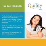 Quility Premium Kids Weighted Blanket & Removable Cover | 07 lbs | 41"x60" Single Size Bed | Premium Glass Beads | Cotton/Minky | Grey/Ivory