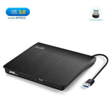 Rioddas External CD Drive, USB 3.0 Portable CD/DVD +/-RW Drive Slim DVD/CD ROM Rewriter Burner Superdrive High Speed Data Transfer