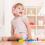 Kids Headphones - noot products K11 Foldable Stereo Tangle-Free 3.5mm Jack Wired Cord On-Ear Headset for Children/Teens/Girls - Soft Pink