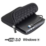 ROOFULL USB 3.0 External DVD Drive with Protective Storage Carrying Case Bag, Portable CD DVD +/-RW Drive Burner for Windows 10/8/7 Laptop