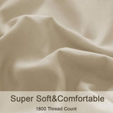 Sonoro Kate Bed Sheet Set Super Soft Microfiber 1800 Thread Count Luxury Egyptian Sheets 16-Inch Deep PocketHypoallergenic-3 Piece (Beige, Twin)