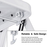 Delxo 3 Step Ladder Folding Step Stool 3 Step ladders with Handgrip Anti-Slip and Wide Pedal Sturdy Steel Ladder 330lbs (3 feet) (3 Step Ladder)