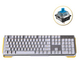 James Donkey 619 Mechanical Keyboard Blue Switch GATERON 104 Key 50 Million Click Programmable 13 Customize Backlit LED NKRO Anti Ghosting - White