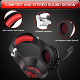 PECHAM 3.5mm Jack Gaming Headset for Xbox One, PS4, PS3, PC with Mic - Gaming Headphone for Cell Phone, Laptops, Computer (Red)