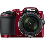 Nikon COOLPIX B500 16MP 40x Optical Zoom Digital Camera w/Built-in Wi-Fi NFC & Bluetooth (Red) + 16GB SDHC Accessory Bundle