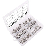 Glarks 180Pcs 304 Stainless Steel Flat Head Threaded Rivetnut Insert Nutsert Rivet Nut Assortment Kit - M3 M4 M5 M6 M8 M10