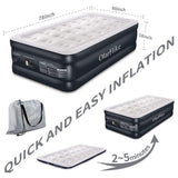 OlarHike Twin Air Mattress with Built-in Pump for Guests, Inflatable Double High Elevated Airbed, Raised 18" , Inflated Size - 78×40×18 INCH