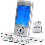 NURSAL TENS Unit Muscle Stimulator with 8 Electrode Pads, Rechargeable Electronic Pulse Massager for Pain Relief Therapy, Arthritis, Muscle Stiffness