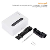 Fullmosa Compatible Apple Watch Band 42mm 44mm 38mm 40mm, Stainless Steel Metal for Apple Watch Series 5 4 3 2 1 Bands, 42mm 44mm Black