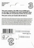 PrePaid Europe (UK Three) sim Card 12GB Data+Unlimited Minutes+Unlimited Texts for 30 Days