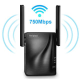 WiFi Range Extender - 750Mbps WiFi Repeater Wireless Signal Booster, 2.4 & 5GHz Dual Band WiFi Extender