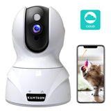 Wireless Security Camera,KAMTRON HD WiFi Security Surveillance IP Camera Home Monitor with Motion Detection Two-Way Audio Night Vision,White