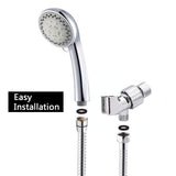 Ezelia High Pressure Shower Head, 5-Settings Hand Held Shower Head with 60 Inches Stainless Steel Hose, Adjustable Angle Bracket, Check Valve, Chrome