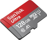 SanDisk 128GB Ultra microSDXC UHS-I Memory Card with Adapter - C10, U1, Full HD, A1, Micro SD Card