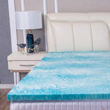 Milemont Mattress Topper Twin, 2-Inch Cool Swirl Gel Twin CertiPUR-US Certified Blue