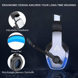 BENGOO V-4 Gaming Headset for Xbox One, PS4, PC, Controller, Noise Cancelling Over Ear Headphones, Mic, LED Light Bass Surround Soft Memory Earmuffs