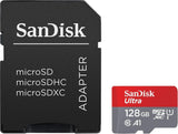 SanDisk 128GB Ultra microSDXC UHS-I Memory Card with Adapter - C10, U1, Full HD, A1, Micro SD Card