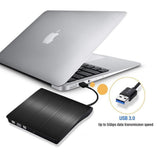 [Updated Version] External CD Drive, ACETEND USB 3.0 Portable CD DVD +/-RW Drive Slim DVD/CD ROM Rewriter Burner Writer, High Speed Transfer (Gray)