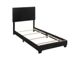 Crown Mark Upholstered Panel Bed in Black, Twin