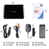 DBPOWER 12" Portable DVD Player with 5-Hour Rechargeable Battery, 10" Swivel Display Screen, SD Card Slot