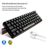 RK ROYAL KLUDGE RK61 Wireless 60% Mechanical Gaming Keyboard, Ultra-compact Bluetooth Keyboard with Tactile Blue Switches, White