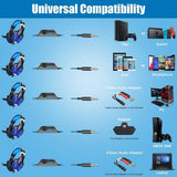 BENGOO G9000 Stereo Gaming Headset for PS4, PC, Xbox One Controller, Noise Cancelling Over Ear Headphones with Mic, LED Light, Bass Surround
