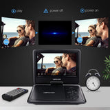 DBPOWER Portable DVD Player with 9.5" Swivel Screen, 5-Hour Built-in Rechargeable Battery