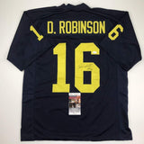 Autographed/Signed Denard Robinson Michigan Blue College Football Jersey