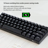 RK ROYAL KLUDGE RK61 Wireless 60% Mechanical Gaming Keyboard, Ultra-compact Bluetooth Keyboard with Tactile Blue Switches, Black
