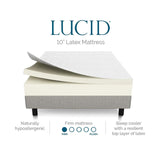 LUCID 10 Inch Latex Foam Mattress - Ventilated Design - CertiPUR-US Certified Foam