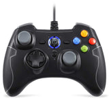 Wired Gaming Controller, EasySMX PC Game Controller Joystick with Dual-Vibration Turbo and Trigger Buttons for Windows/Android/ PS3/ TV Box (Gray)
