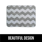 GRIP Original Faux-Chinchilla Area Rug, 2x3 Feet, Chevron: Light Gray and White