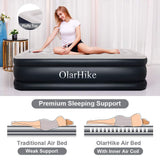 OlarHike Twin Air Mattress with Built-in Pump for Guests, Inflatable Double High Elevated Airbed, Raised 18" , Inflated Size - 78×40×18 INCH